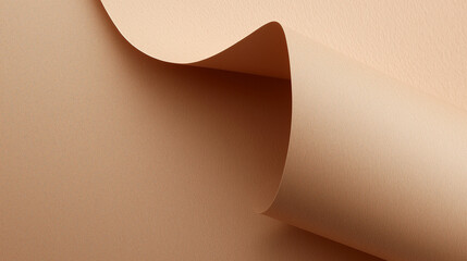 Poster - Minimalist close-up of textured brown paper with three-dimensional wavy folds. Warm earthy tones and organic details emphasize the natural fibers and tactile quality of the material.