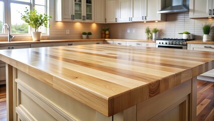 Wall Mural - Modern Kitchen Counter with Wood Finish and Natural Light