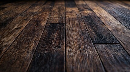 Poster - A dramatic dark textured background paired with a rustic wooden floor, perfect for photography or design projects requiring an elegant and minimalist aesthetic.