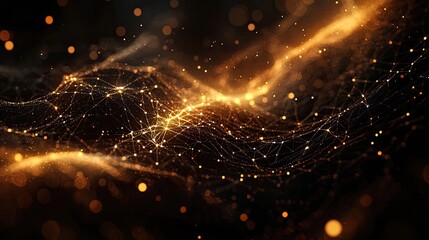 Leinwandbilder - An abstract digital network visualization showcasing interconnected nodes and bright points against a dark background, symbolizing technology, data, and connectivity in m