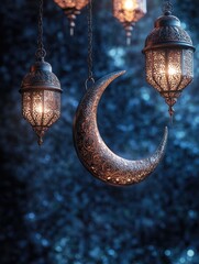 Wall Mural - Crescent Lamp Hanging from Chain