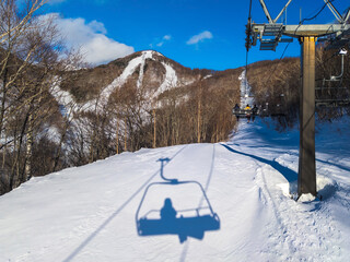 Wall Mural - View from a ski lift on a sunny day (Kawaba, Gunma, Japan)