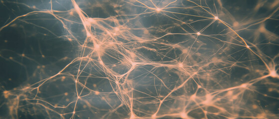 Visualizing complex networks and data points in an abstract technology background