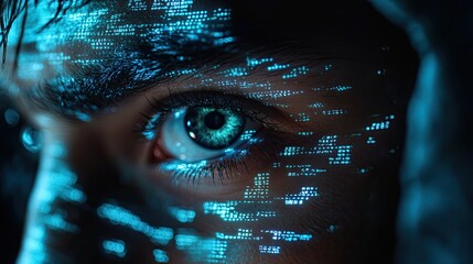 Cybersecurity and Data Protection Strategy: Man using a digital interface to secure access, encryption, and protection against online cyber threats and attacks. 