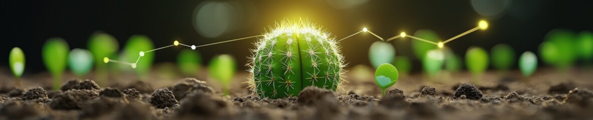 Poster - A symbolic glowing Cactus indicating in World Wildlife Day concept