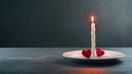 Wall Mural - A symbolic glowing Candlelight Dinner indicating in valentine's day concept