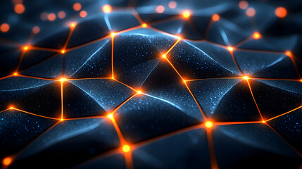 Abstract glowing network connection; digital data flow; futuristic tech background; ideal for tech presentations