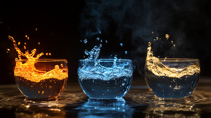 34. the transformation of glowing steam condensing into drops of radiant water. (3)