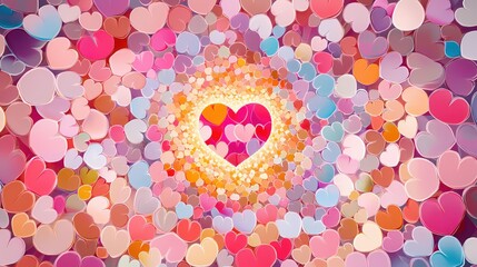 Poster - Colorful Heart Pattern Abstract Love Background Design