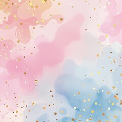 Wall Mural - a dreamy watercolor background with swirls of pink, gold, and soft blue, accented with birthday conf