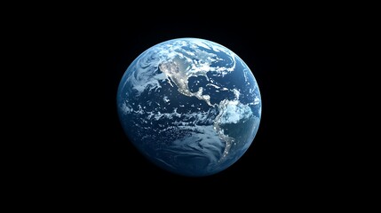 Wall Mural - a blue earth with lights on it centered, realistic 3d planet earth