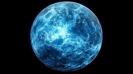 Wall Mural - a blue earth with lights on it centered, realistic 3d planet earth