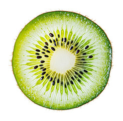 Wall Mural - PNG Sliced kiwi showing vibrant green inside