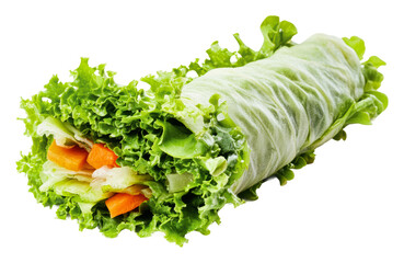 Wall Mural - PNG Crisp veggie roll with lettuce & carrots