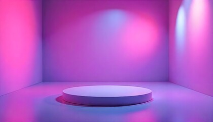 Leinwandbilder - Studio background featuring an empty room with a lilac ombre gradient covering the walls and flooring