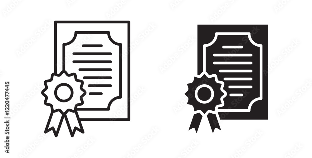 Diploma icons pack for ui designs Stock Vector | Adobe Stock