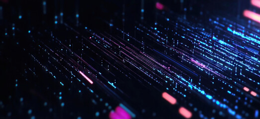 Wall Mural - digital background perfect for tech processes, neural networks, artificial intelligence, data transf