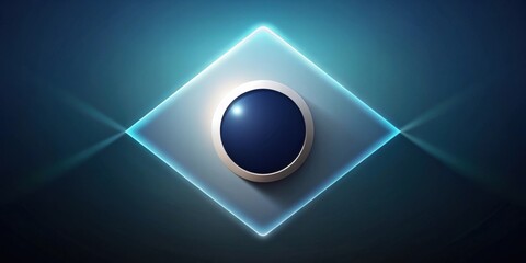Wall Mural - abstract glowing diamond shape with central circular element