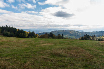 Wall Mural - View from Vrchrieka hill in autumn Javorniky mountains in Slovakia