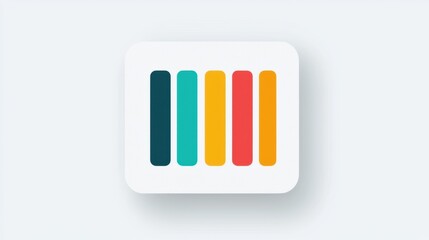 Wall Mural - a minimalistic graphic design featuring colorful vertical stripes on a light background, perfect for