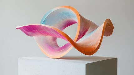 Wall Mural - Abstract swirling sculpture in pastel hues