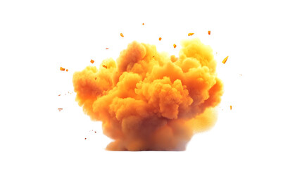 Poster - Dramatic Fiery Explosion with Intense Orange Flames and Smoke isolated on transparent or white background, Png