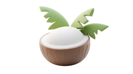 Poster - Minimalist Tropical Leaf Emblem in a Bowl for Natural Wellness and Beauty Branding isolated on transparent or white background, png