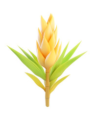Aufkleber - Tropical Leaf Design with Vibrant Yellow and Green Foliage for Natural Organic Background isolated on transparent or white background, png