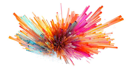 Aufkleber - Vibrant Burst of Color and Light Abstract Design for Visually Stunning Backgrounds and Creatives isolated on transparent or white background, png