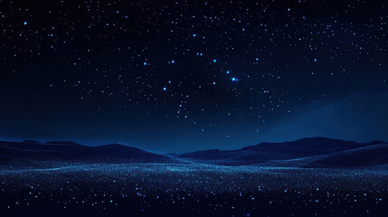 Wall Mural - dark blue background with glowing dots and connecting lines forming an abstract night sky pattern, c