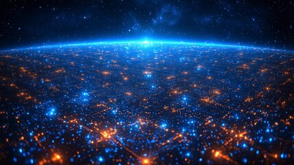 Poster - Cosmic Network of Lights Over Earth at Night