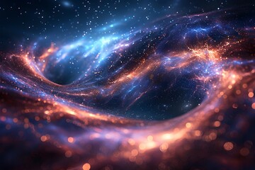 a black hole in the middle of a space filled with stars
