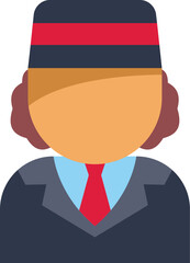 Canvas Print - Hotel bellhop avatar wearing a uniform and traditional hat standing