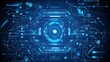 © Oddo Art - Abstract glowing blue technology circuit board background.