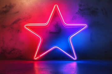 Wall Mural - star shape neon light motion effect
