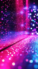 Aufkleber - Vibrant magenta and electric blue background showcasing a mesmerizing array of bright dots creating an enchanting visual experience
