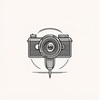 © Samu Carvajal - A minimalist logo design featuring a fusion of a vintage camera and a sleek microphone,