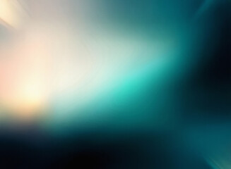 Poster - Grainy texture, abstract background with teal and beige hues blending into darkness.  Light streaks create a blurred, dynamic effect.