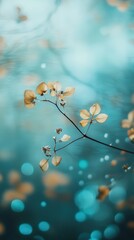Poster - Dreamy aquatic hues blend seamlessly with delicate plant life in a tranquil natural setting
