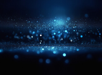 Poster - A grainy, textured expanse of deep blue, shimmering with countless light points.  The central area glows brighter, creating a sense of depth and mystery.