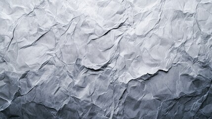 Wall Mural - Gray color on white crumpled and creased paper poster texture background