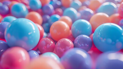 Wall Mural - a lot of colorful balls. the balls are in different colors, such as blue, pink, and purple. the ball