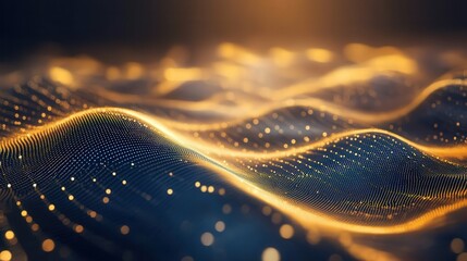 Wall Mural - waves of matter particles flowing like ripples in water, creating a sense of harmony and motion