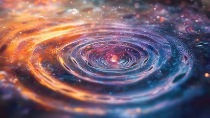 Wall Mural - waves of matter particles flowing like ripples in water, creating a sense of harmony and motion