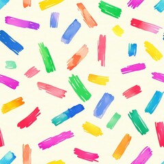 Aufkleber - Bright and playful watercolor doodle art with vibrant strokes on a light background