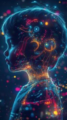 Poster - Mystical visualization of a child's potential exploring the blend of technology and imagination