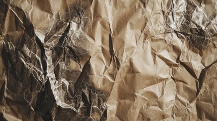 Wall Mural - Abstract crumpled and creased recycle brown paper texture background