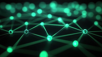 Wall Mural - abstract green network
