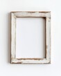 © Sasha Nester - Rustic wooden picture frame with distressed finish on white background