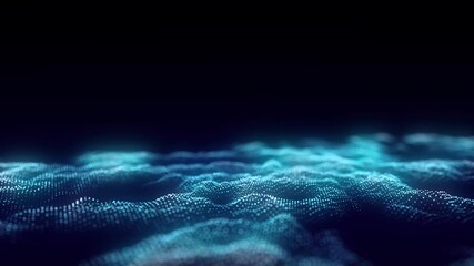 Wall Mural - dynamic blue wave of particles and lines. abstract futuristic background. big data visualization. 3d